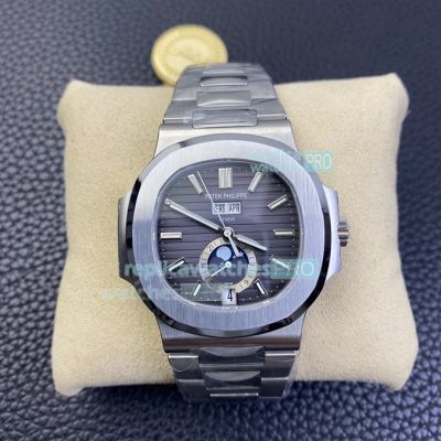 Swiss Clone Patek Philippe Nautilus 5726/1A Moonphase Watch Stainless Steel Grey Dial